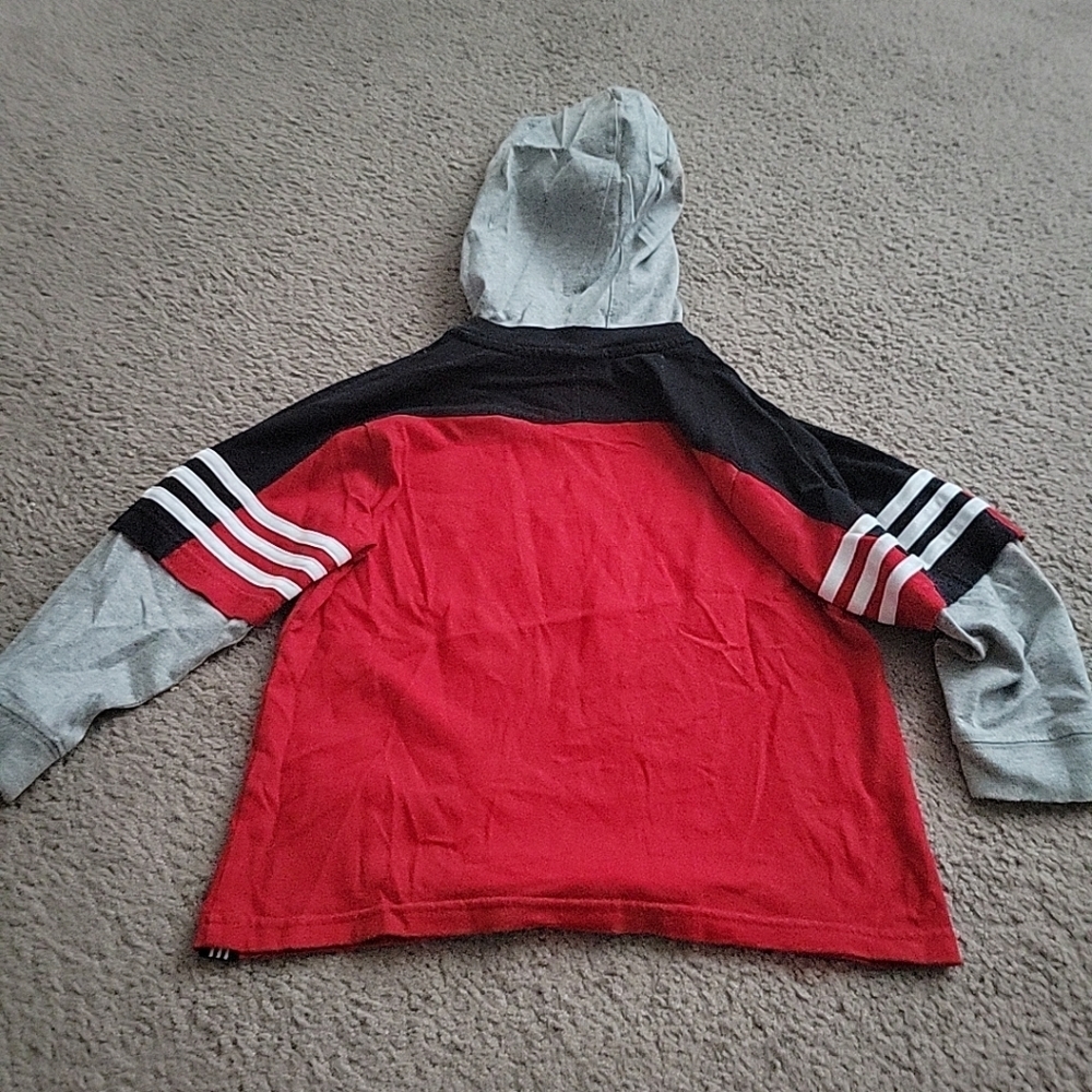 Adidas Boy's Long Sleeve Shirt With Hood - Picture 8 of 10